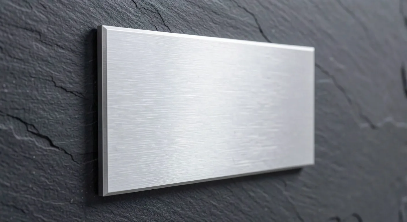 Placa de aluminio grabado de cerca