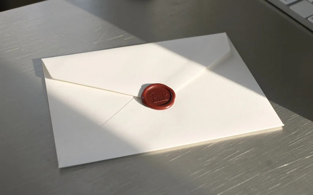 Documento administrativo sobre superficie metálica