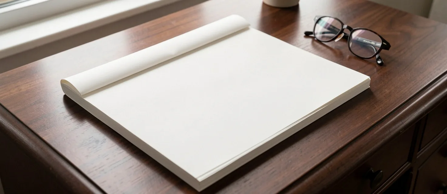 Escritorio con documento oficial sobre la mesa